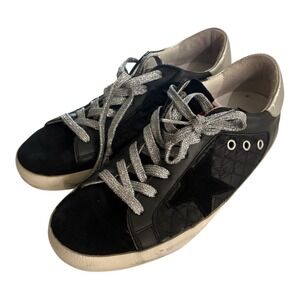 Golden Goose GGDB Superstar Black Silver Suede Size 39 Womens Limited #/250